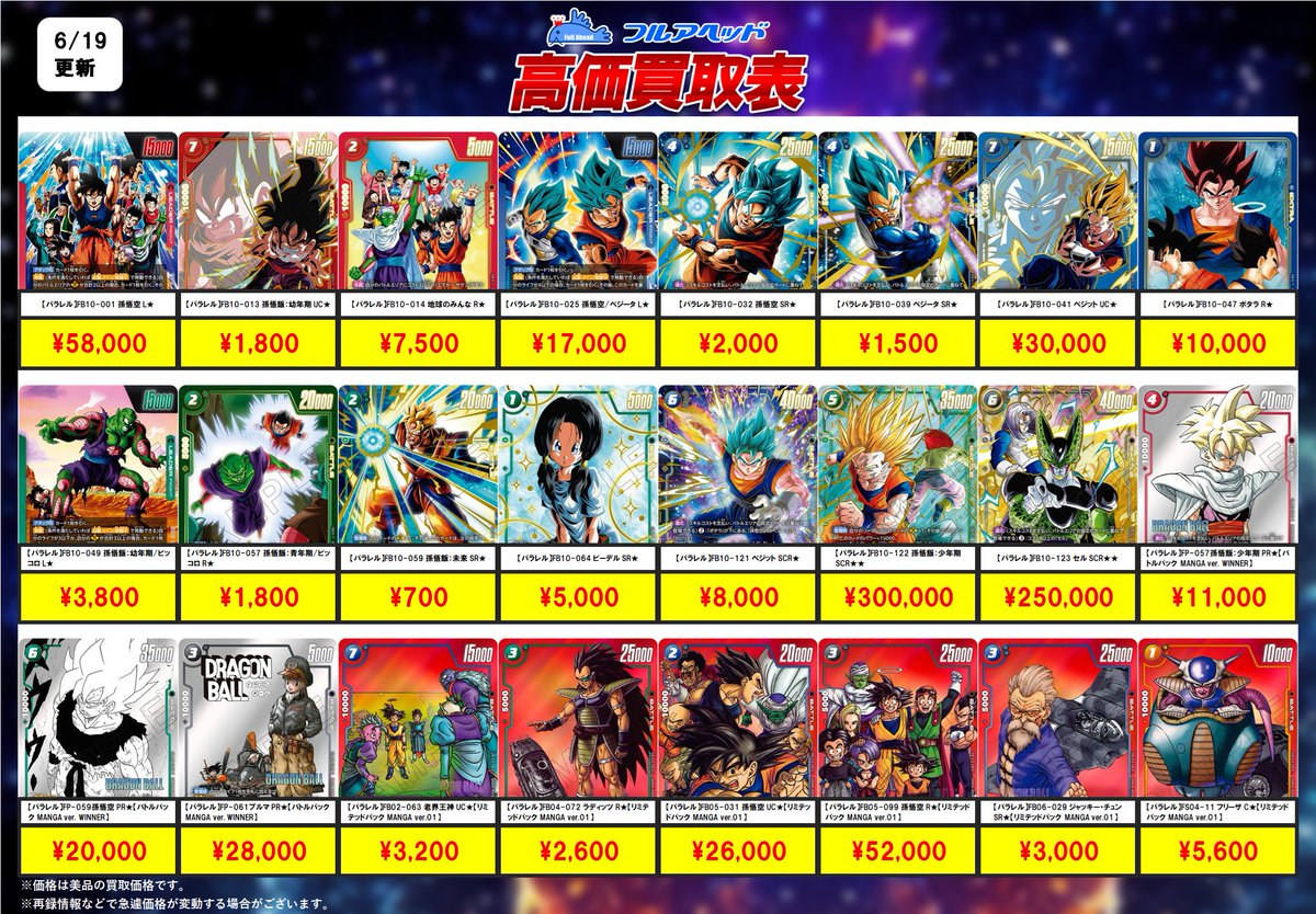 Fullahead_fw's tweet photo. 🐉ドラゴンボールフュージョンワールド🐉
✨買取表更新しました！ ✨

今回の強化欄はこちら！

是非お送りください☺️

https://t.co/Enqd0fqeBk

#フュージョンワールド
#ドラゴンボール https://t.co/DEhy413UME