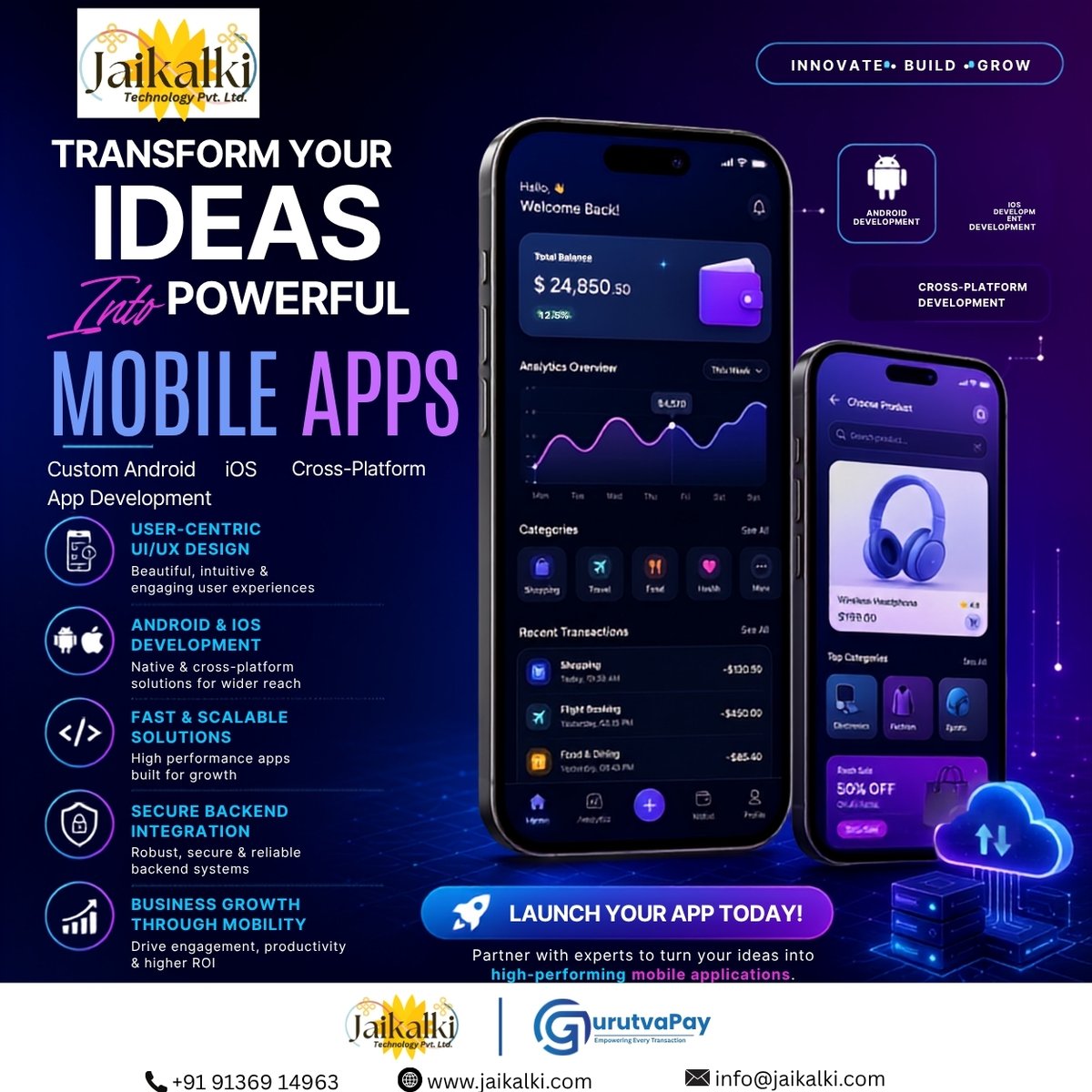 JaikalkiTPL's tweet photo. Transform your ideas into powerful mobile apps! 📱🚀

Custom Android, iOS &amp; cross-platform development with secure, scalable solutions built for growth.

Let's innovate together! 💡

📞 +91 91369 14963 
🌐 https://t.co/AnonmTOSDI 
📧 info@jaikalki.com

#MobileAppDevelopment https://t.co/PaWvmXhnRM