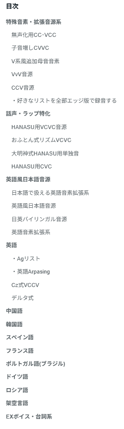 Togoahi_UTAU's tweet photo. これは息抜きでちまちまとメモがてら書いてる録音リストの紹介記事の爆長目次（さらに増える予定アリ） https://t.co/gOq6D8b7ed