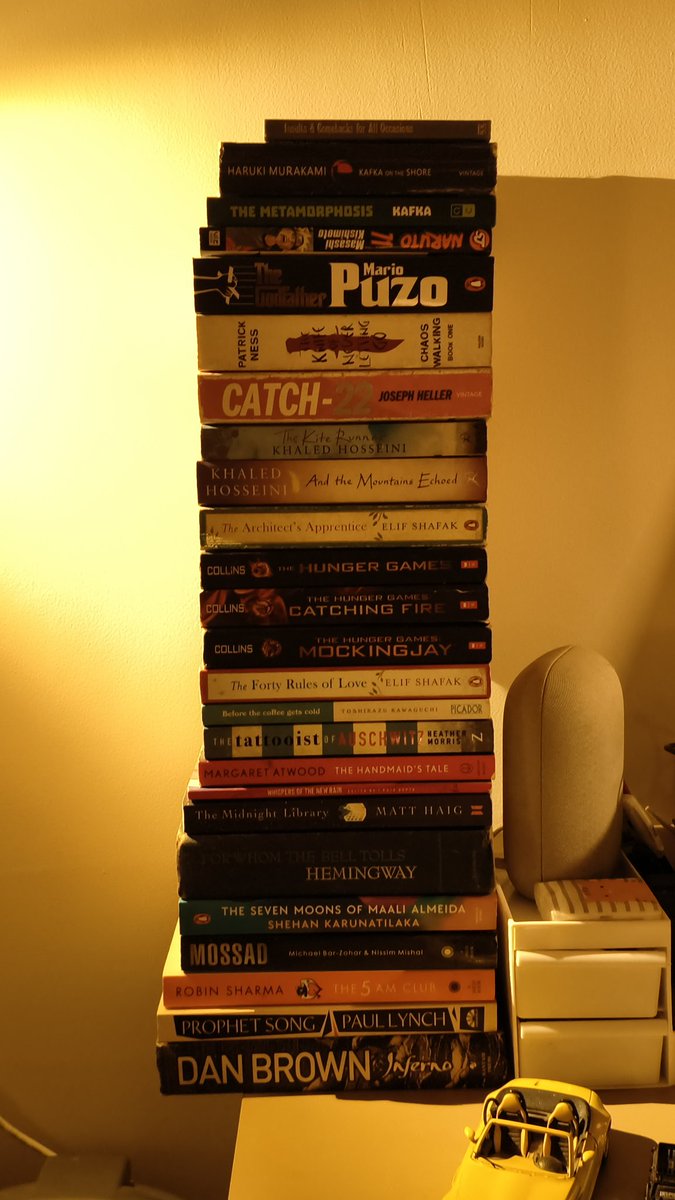 kapur_14's tweet photo. came around to finally setting up my book tower + bedside https://t.co/7mgBTKx8Tv