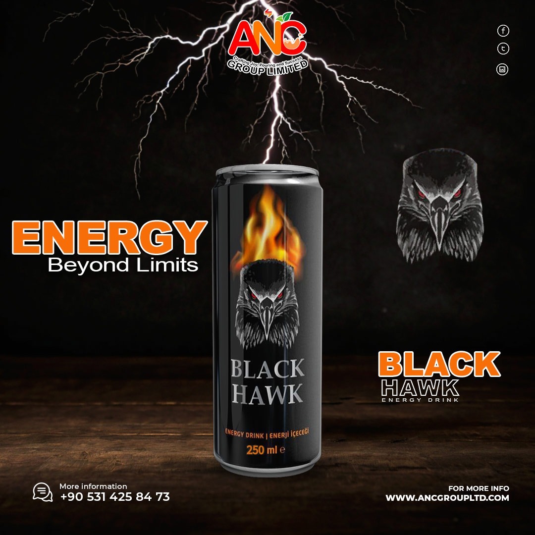 ANCGROUPLIMITED's tweet photo. Push beyond limits.⚡
ANC Group Limited’s Black Hawk Energy Drink 250ml is made for distributors, retailers, and energy drink consumers. 📷 

#ANCGroupLimited #BlackHawk #EnergyDrink #250mlCan #RetailDrinks #DrinkDistributor #ReadyToDrink #WholesaleBeverage https://t.co/HuYXKdElSQ