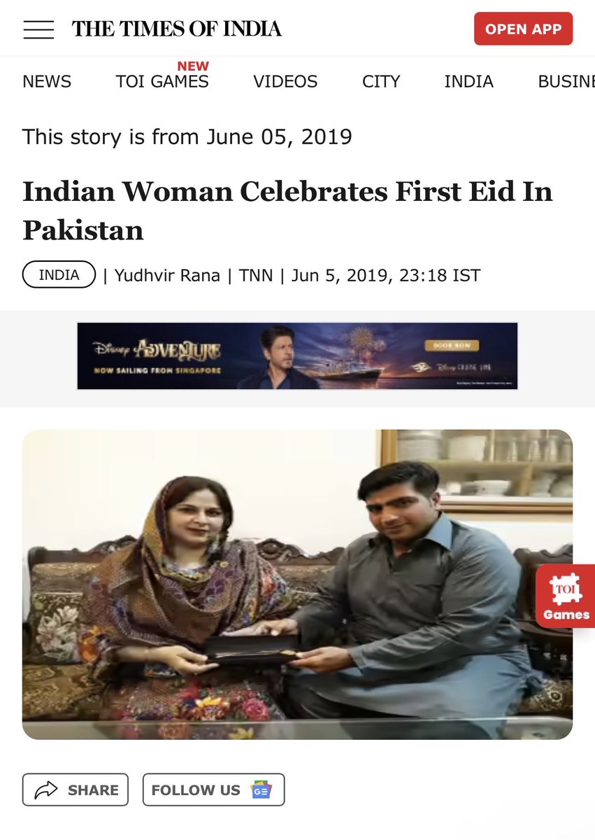 AsYouNotWish's tweet photo. This is Tina Sharma, now Ayesha Suleman, who left Punjab, India, abandoning her grown-up children to marry her Pakistani boyfriend Muhammad Suleman. She is routinely portrayed by TOI’s Yudhvir Rana as some sort of victim or ray of hope between the two countries.

Read her entire timeline.
