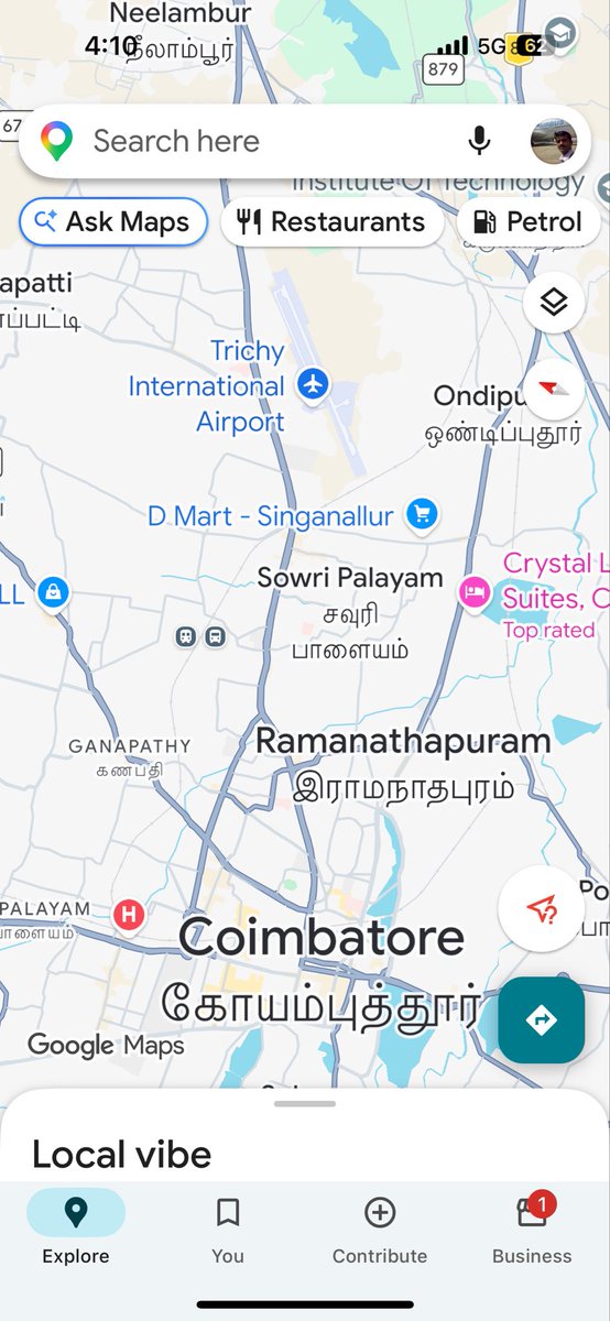 sathya_292's tweet photo. ⚠️  @GoogleIndia @AAI_Official @pttv_tweets @SunTV 
Google Maps appears to be showing Coimbatore Airport as Trichy Intl Airport, which may confuse travellers.
Kindly verify &amp; correct this issue at the earliest
#Coimbatore #TamilNadu #GoogleMaps  #AirportUpdate https://t.co/ZA7qnZsdaN