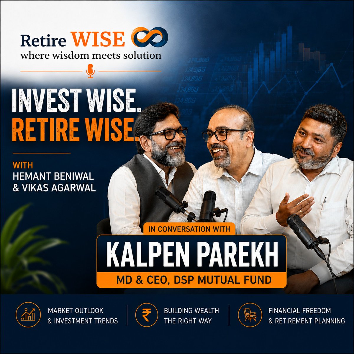 hemantbeniwal's tweet photo. 🎙️ "When you're retired, your portfolio becomes your paycheck."

One of many powerful insights from our conversation with @KalpenParekh MD & CEO of DSP Mutual Fund.

Full episode: https://t.co/E5DK4xCKuh

We discussed retirement psychology, spending money after the last salary, market cycles, and why retirement investing is fundamentally different.