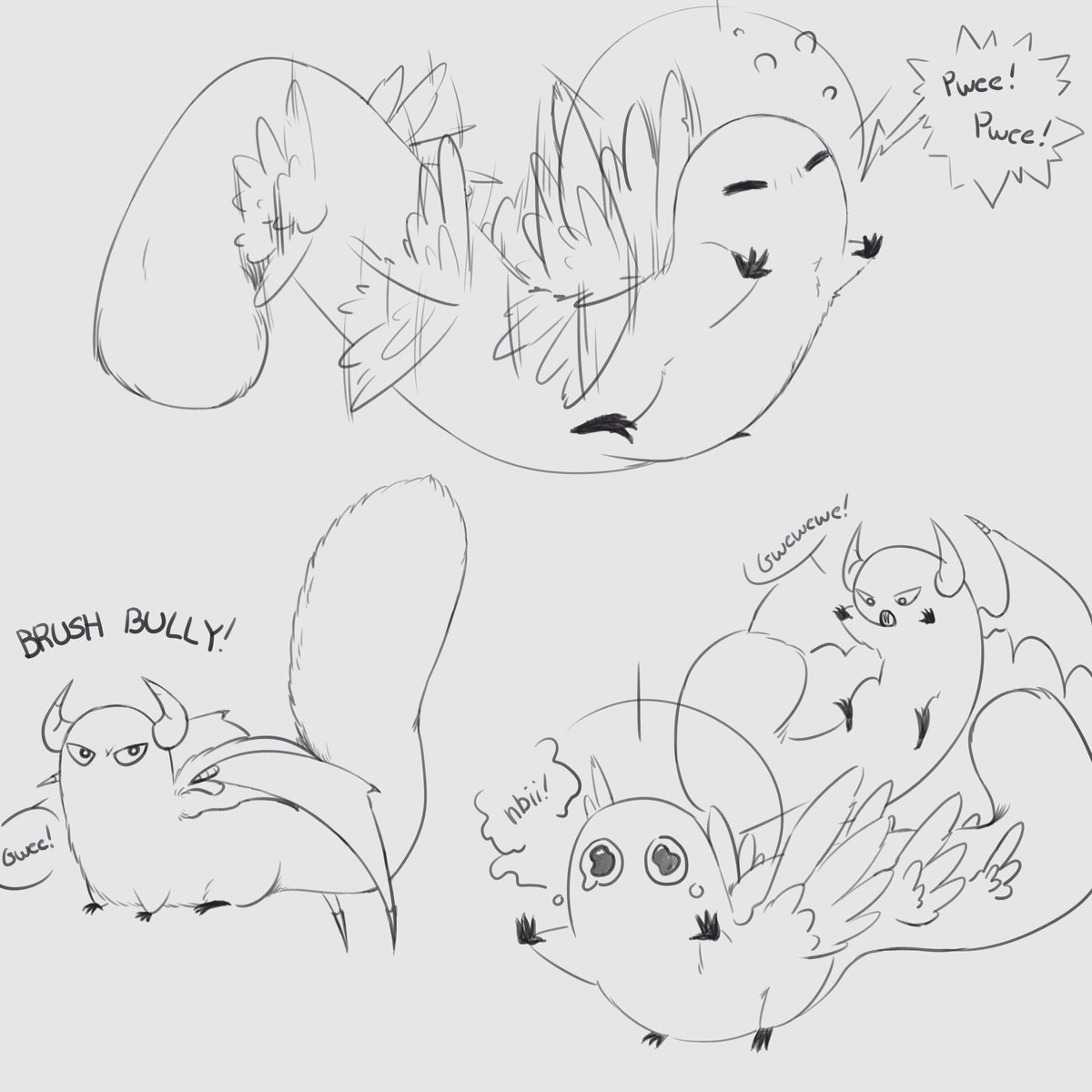 Lin_Endri's tweet photo. angel brushbug made me unreasonably happy so here’s it on the struggle bus in trying to fly and dealing with this au’s brushbully https://t.co/8L8ooTzfhy