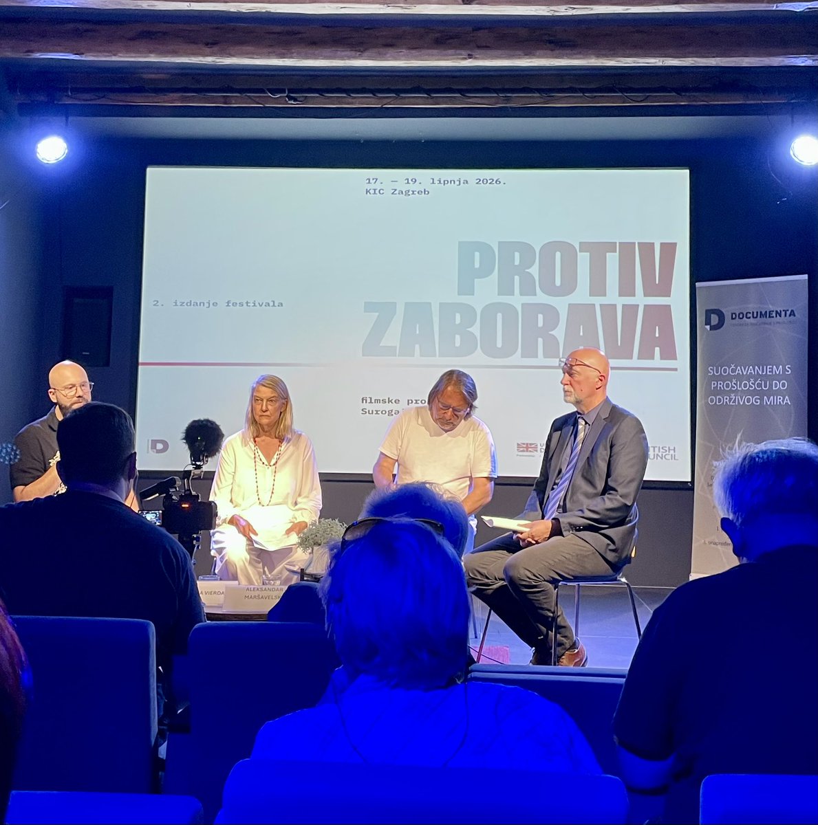 AndreasCapstack's tweet photo. Zadovoljstvo mi je prisustvovati otvorenju Festivala „Protiv zaborava“, koji organizira Documenta – Centar za suočavanje s prošlošću, uz podršku @BritishCouncil . Fascinantan i važan razgovor o rehabilitaciji ratnih zločina. https://t.co/DZow4MQi5f