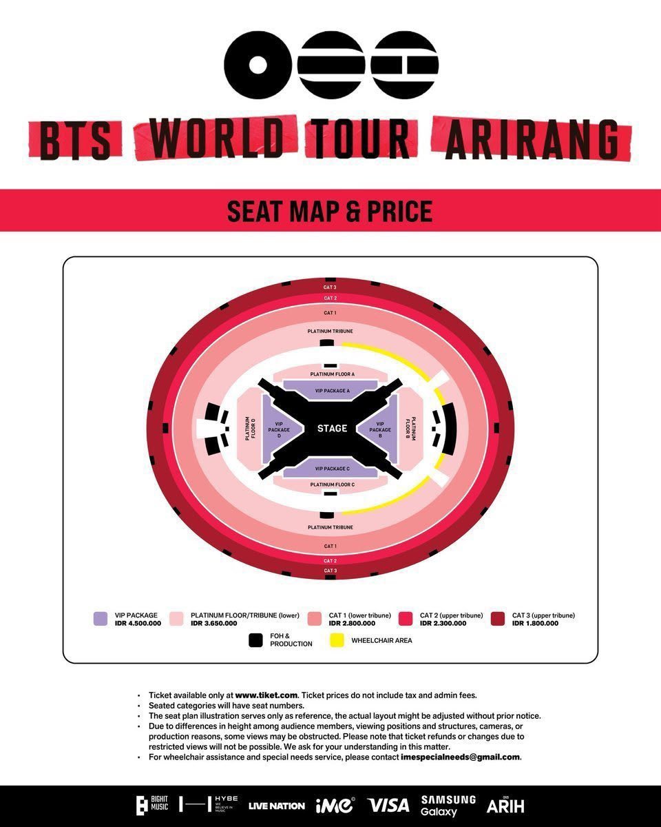 paigecjay's tweet photo. WTS BTS WORLD TOUR ARIRANG IN JAKARTA 
DAY 3 ONLY

•  VIP Package A (5.200K/Tix)
•  Cat 3 (2.200K/Tix)

Local and international fans can dm
#BTS_ARİRANG #BTSinJAKARTA wtb wts #zonajajan #zonauang 
#Btsinjakarta https://t.co/rYhzNW3hjR