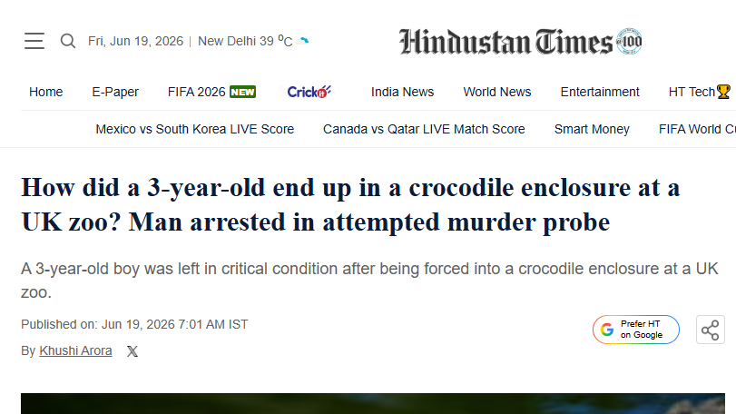 RickGenie's tweet photo. @ValentinaForUSA We don't know if it was a Muslim who attempted to Jihad that three year old white boy ... but we do know the story about a "Norfolk man" is front page material for the Hindustan Times ... for some reason 🤔. https://t.co/qR6WV9ND69