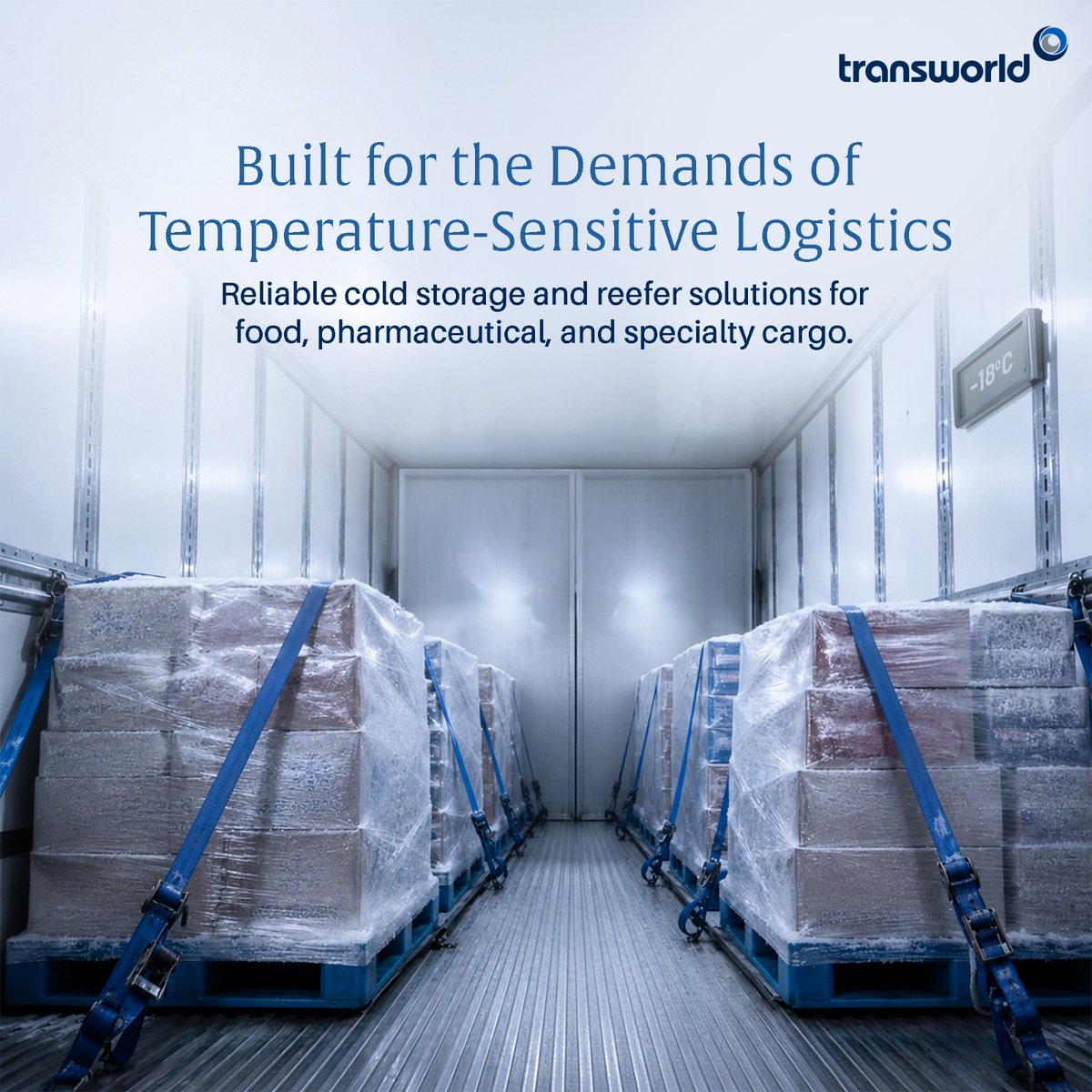 TransworldTweet's tweet photo. Product integrity doesn't begin at the destination - it begins with the supply chain.

#Transworld supports manufacturers, distributors, importers, and retailers with #coldchain solutions designed to provide greater control, consistency, and visibility across temperature-sensitive cargo movements.

Know More: https://t.co/isv5nRx1aU

#ColdChainLogistics #TemperatureControlledLogistics #ColdStorage #Distribution