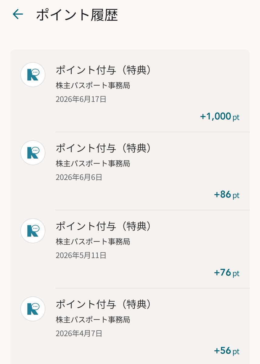 tomasote555's tweet photo. 株主パスポートに1,000ポイント付与されてました！どうやら5月株主総会分の議決権行使が当たった模様🎯
ただ、どこの会社のが当たったのかは分からない仕様なんですね😅 https://t.co/w7TcqZBr3o