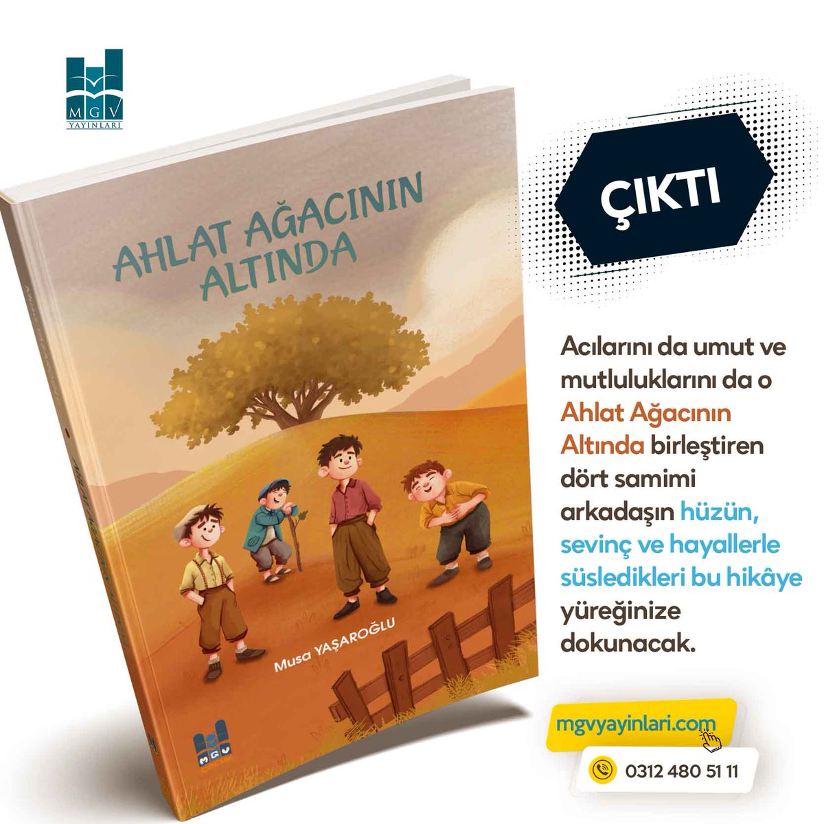 mgvyayinlari's tweet photo. "Ahlat Ağacının Altında" Musa Yaşaroğlu'nun kaleminden Çıktı! https://t.co/eUskNm0syU'da!  

Salih, Yolcu (Yalçın), Şeref ve İbo (İbrahim)… Kaderleri gibi yürekleri de bir olan köy çocuklarının hikâyesi bu. Sert rüzgarların, ayazın ya da güneşin kızarttığı çehreleriyle erken büyüyen çocukların hikayesi... Tıpkı bütün Anadolu çocukları gibi...  

Sokaklarında dolaştıkları köylerinden başka yer bilmeyen, bu nedenle de hayallerini en uzaktaki dağların ardına gizleyen bu dört arkadaşın en yakın dostları inekleri, köpekleri ya da kuzularıdır. Bir de onları her zaman koşulsuz şekilde dalları altında toplayan Ahlat Ağacı vardır arkadaş belledikleri.  

Acılarını da umut ve mutluluklarını da o Ahlat Ağacının Altında birleştiren dört samimi arkadaşın hüzün, sevinç ve hayallerle süsledikleri bu hikâye yüreğinize dokunacak.  

Ahlat Ağacının Altında, şırıl şırıl akan derelerin, birbirinden güzel kokan çiçeklerin, meleyen kuzuların insanla bütünleştiği gerçekçi ve güçlü bir anlatıyla okurlarını bekliyor.

@musayasroglu
İNCELE: https://t.co/P7M7QWe67y