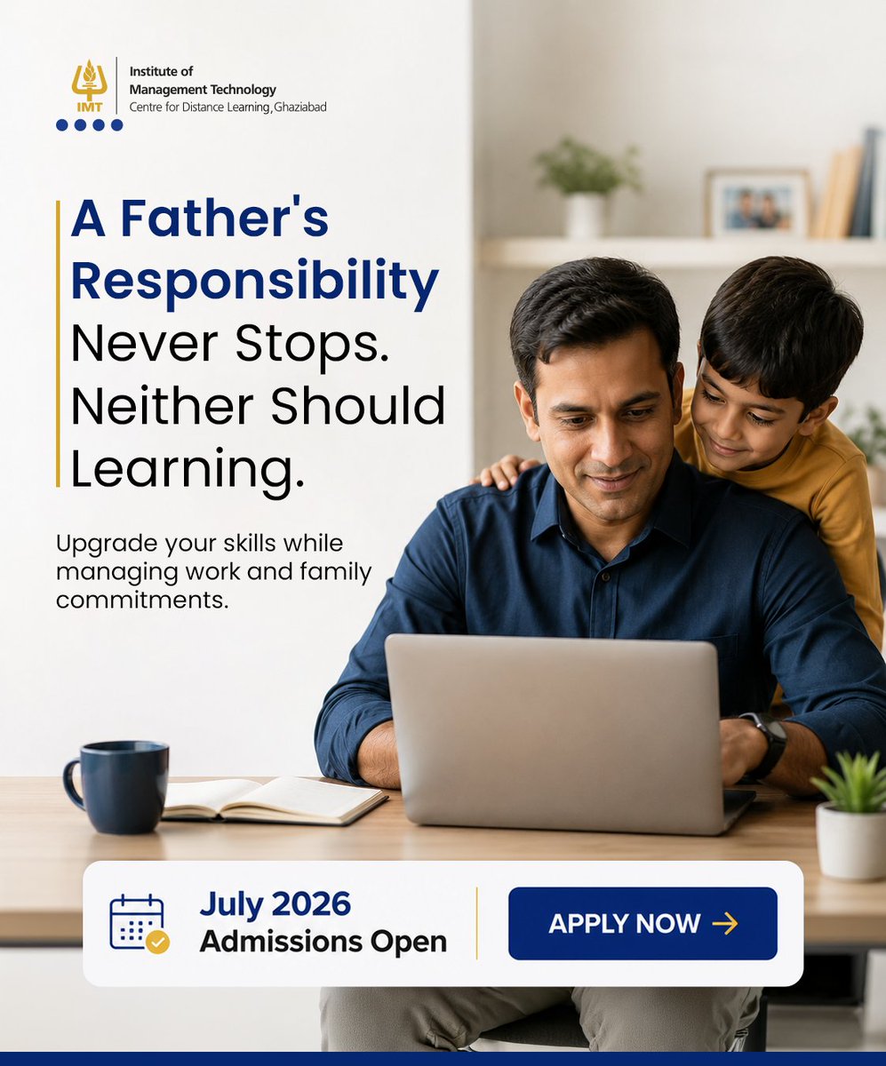 IMTCDL's tweet photo. This #FathersDay, the best investment you can make for your family &amp; your future is in yourself.

Advance your skills, expand your opportunities, &amp; move closer to your career goals with #IMTCDL.

Admissions Open.
Apply Now - https://t.co/mTxHqsdtWb https://t.co/dmot2mzvDv