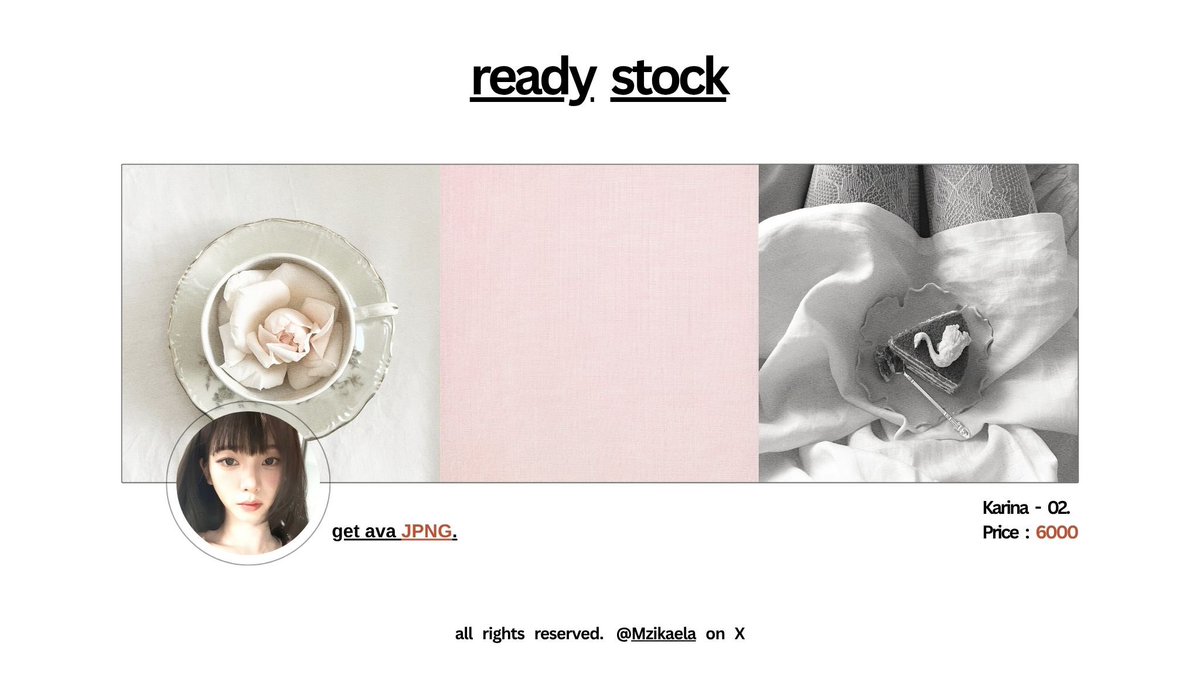 mzikaela's tweet photo. ⠀
repost  appreciated  <3  #bealanja

12  layout 's  ready  stock  :  karina  aespa
price  on  pict,  go  grab  yours!
⠀ https://t.co/r96JP35C4g