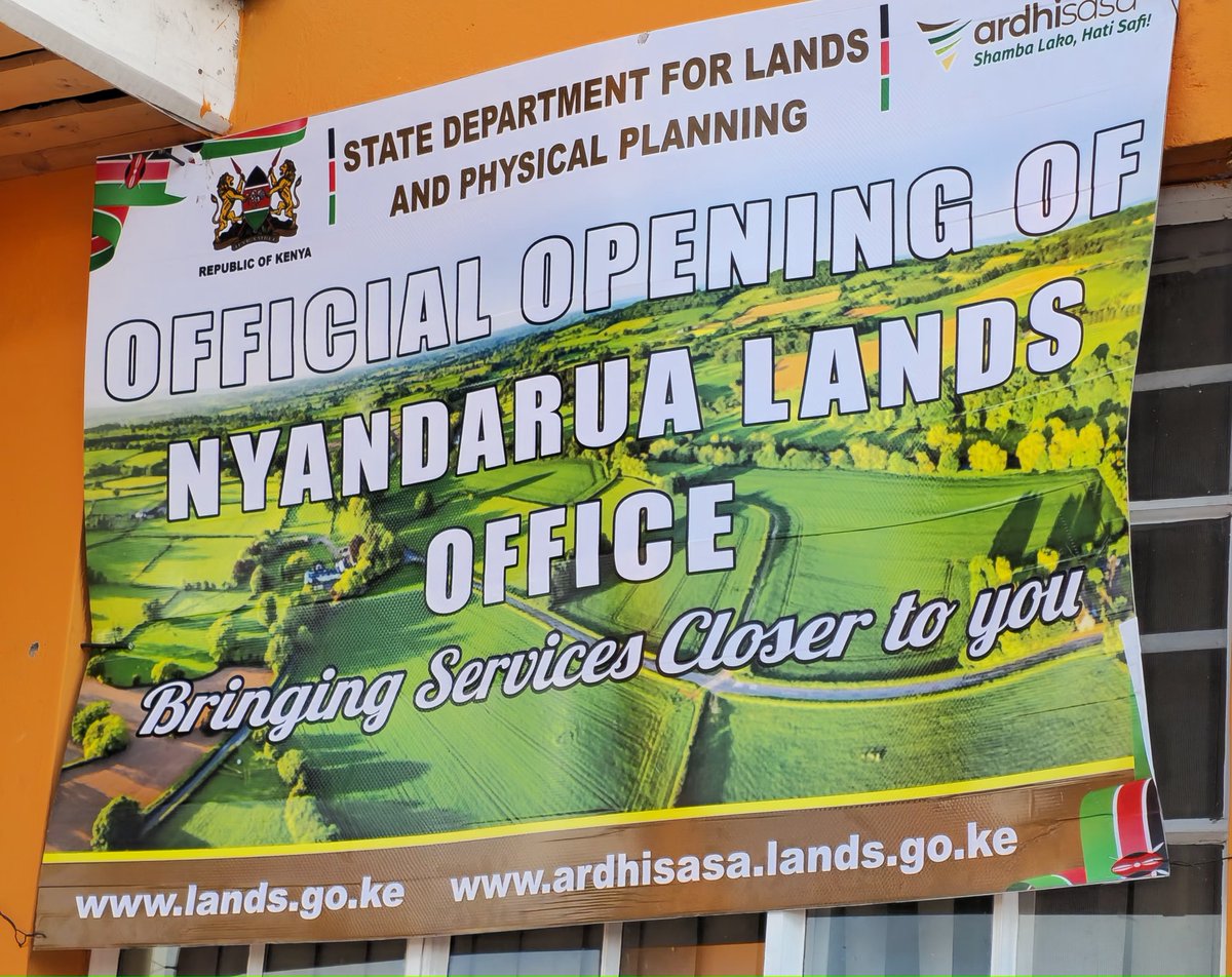 josh_moch's tweet photo. All is set at Ol’Kalou ahead of the official opening of the first-ever Nyandarua Lands Office by @Lands_Kenya CS @WahomeHon, bringing essential land services closer to the people of Nyandarua.
#GOKDelivers https://t.co/lQhfTaGi2c