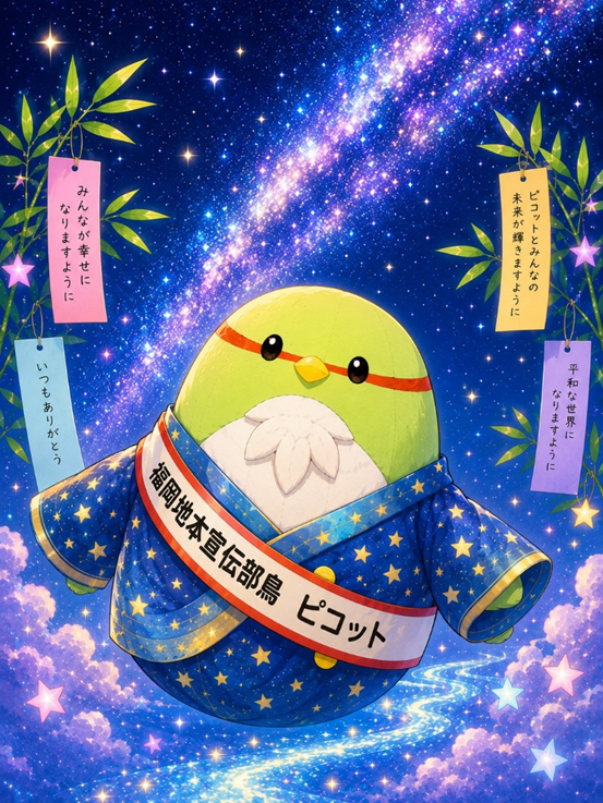 fukuoka_PCO's tweet photo. おはようございます😊😊😊

今日は #七夕

願い事を短冊に書いてみよう😊

皆様の無病息災を願って🐥🐥🐥

#福岡地本 #織姫と彦星 #天の川 https://t.co/U35tSiGNoV