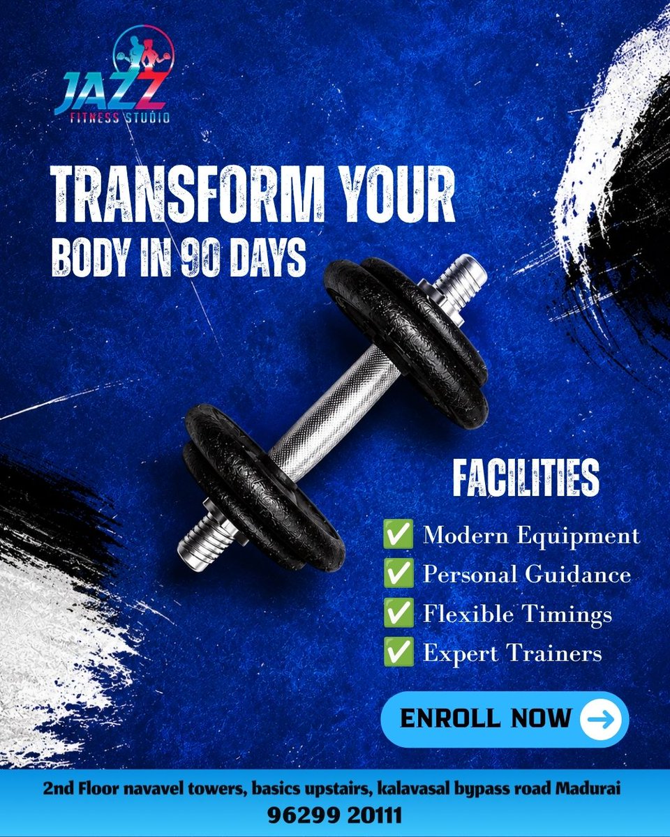 Jazzbypass's tweet photo. 💪🔥 90 Days. One Goal. A Stronger You! 🔥💪

Your transformation journey starts today. Whether your goal is weight loss, muscle gain, strength building, or overall fitness, consistency and dedication can create incredible results in just 90 days.

#JazzFitnessStudio https://t.co/23aIGFbNww