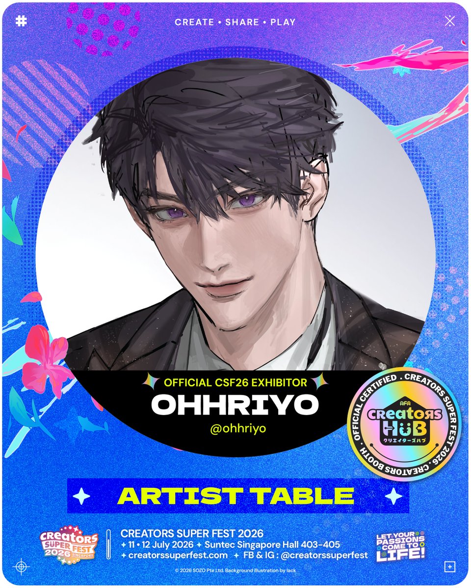 animefestasia's tweet photo. #CSF26  Don’t miss the Artist Tables at one of the region’s largest art showcases!

@Fly2Somewhere 
@ohhriyo 
@OngakuBridge 
https://t.co/JCuuBSMBZr

📢 Plus, check out the new Creators Super Fest official account on IG!
📸 https://t.co/y9w9FoJRHO https://t.co/amuo2S3d4i