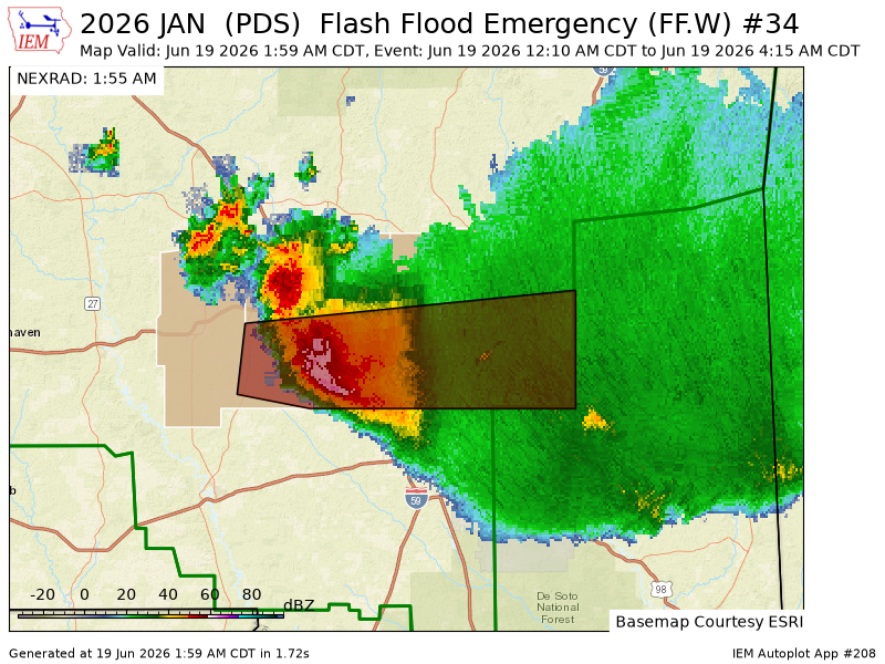 Iembot_pds's tweet photo. JAN continues Flash Flood Emergency [flash flood: observed, flash flood damage threat: catastrophic] for Covington, Jefferson Davis, Jones [MS] till Jun 19, 4:15 AM CDT https://t.co/SPplPKHtMX https://t.co/QR4ZNbmc1y