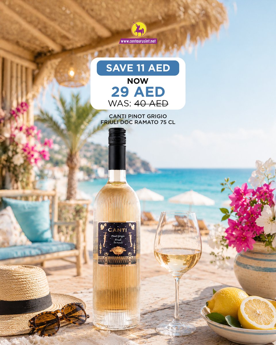 Centaurus_int's tweet photo. Your New Go To Italian Wine ☀️

Meet Canti Pinot Grigio Friuli DOC Ramato 75CL, a refreshing Italian favorite offering bright fruit character, delicate aromas, and an effortlessly smooth finish

Now 29 AED
Was 40 AED
🛍️ Shop now: https://t.co/8F5btrd9f7
ㅤ
💳 NO LICENSE REQUIRED https://t.co/WYRO3nYMFC