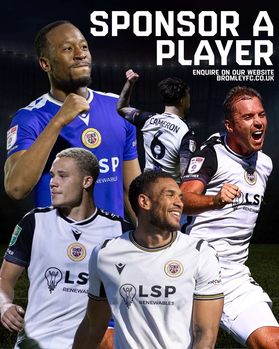 bromleyfc's tweet photo. Support your favourite player and become part of their season. Your sponsorship helps provide the backing, opportunities, and support needed both on and off the pitch.
Join the team behind the team 💛🖤

📲 Enquire today: https://t.co/vW4myeflbh https://t.co/n5eoeoGszQ
