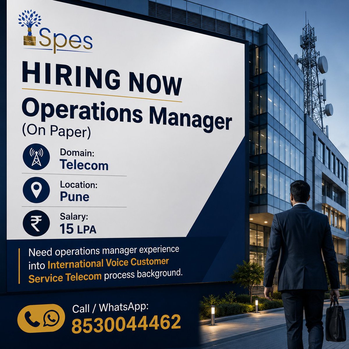 Spes_Jobs's tweet photo. #HiringNow #OperationsManager #TelecomJobs #TelecomHiring #InternationalVoice #CustomerService #CustomerExperience #BPOJobs #ContactCenter #CallCenterOperations #OperationsLeadership #PeopleManagement #PuneJobs #LeadershipHiring #ManagementJobs #TelecomIndustry #VoiceProcess https://t.co/1IlUkNi8kx