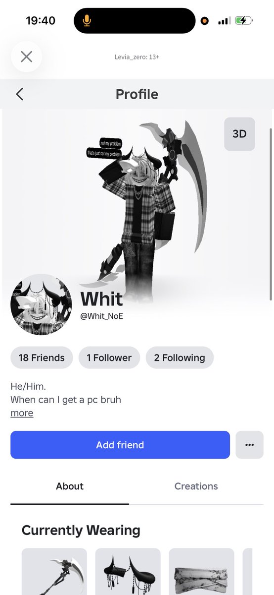 Whit_Quason's tweet photo. @Roblox #roblox #hacker 
HOW AM I SUPPOSED TO SAY THATS MY ACCOUNT 
THEY EVEN CHANGED MY DISPLAY NAME TO LOOKING FOR THE NEXT VICTIM 
I SAW THEY ADD A PERSON IDK AND DELETED ONE OF MY FRIEND
PLEASE TAKE ATTENTION WITH THIS DISPLAY NAME
THEY’LL ASKING YOU TO JOIN THEIR COMMUNITY https://t.co/OIm8EwdcPY