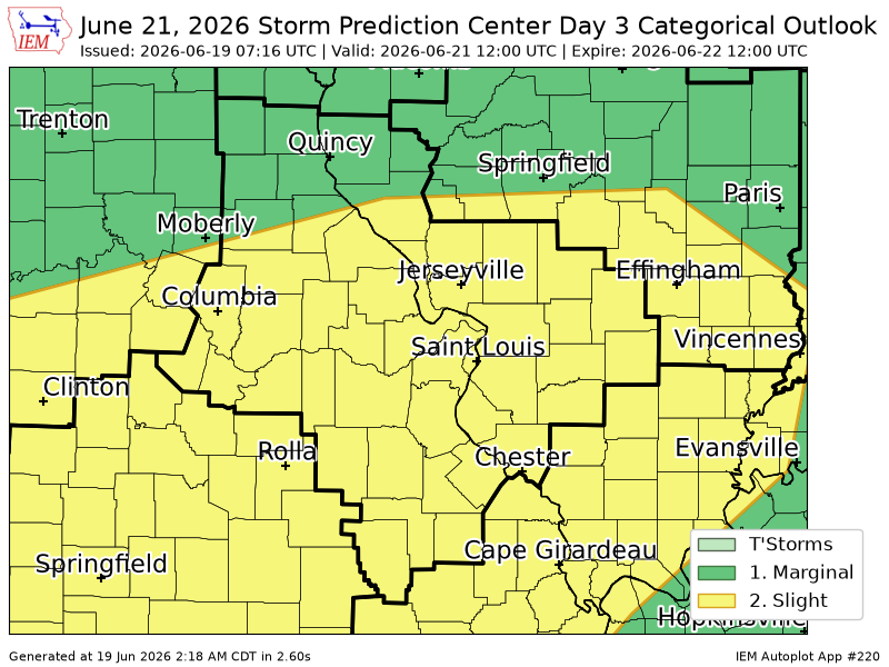 jtm289's tweet photo. #SPC issues Day 3 Slight Convective Risk at Jun 19, 7:16z for LSX https://t.co/18sNKtAfaZ https://t.co/SGSNalSClC