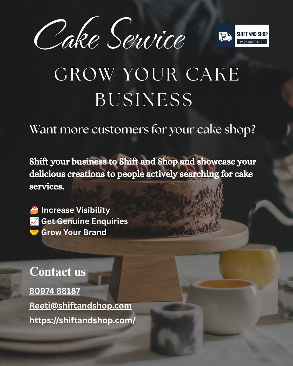 Shiftandshop's tweet photo. Grow your cake business with Shift and Shop! 🍰

Connect with customers searching for birthday cakes, wedding cakes, custom cakes, and bakery services.

✅ More Visibility
✅ Genuine Leads
✅ Brand Growth
#CakeBusiness #BakeryMarketing #CustomCakes #CakeShop #SmallBusiness https://t.co/B5FjUkctPr