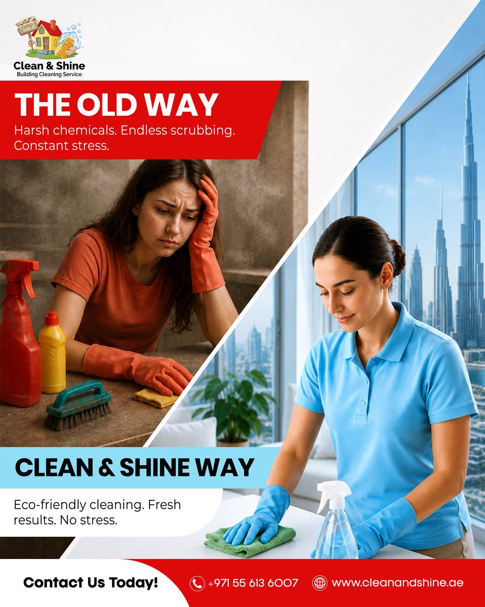 CleanandShine_'s tweet photo. 🙅‍♀️ Say Goodbye to Cleaning Stress! 🙅‍♀️

Switch to Clean &amp; Shine! Enjoy eco-friendly, flawless results while our pros handle deep cleaning, marble polishing, and more. 🌿🛋️

📞 +971 55 613 6007 | 🌐 https://t.co/0StYB5JZe3
#CleanAndShine #DubaiCleaners #EcoFriendly https://t.co/Xczd5W4kEi