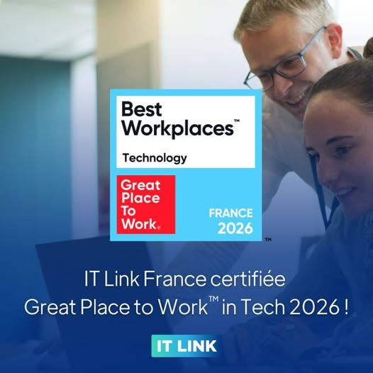 BComm_fr's tweet photo. IT Link France, une nouvelle fois reconnue comme une entreprise où il fait bon travailler ! 🎉

Quelques mois après notre certification Best Workplaces™ France 2026, IT Link France est certifiée Great Place To Work™ in Tech 2026. #informatique #recrutement #workplace https://t.co/6IaoZ4dx6Z