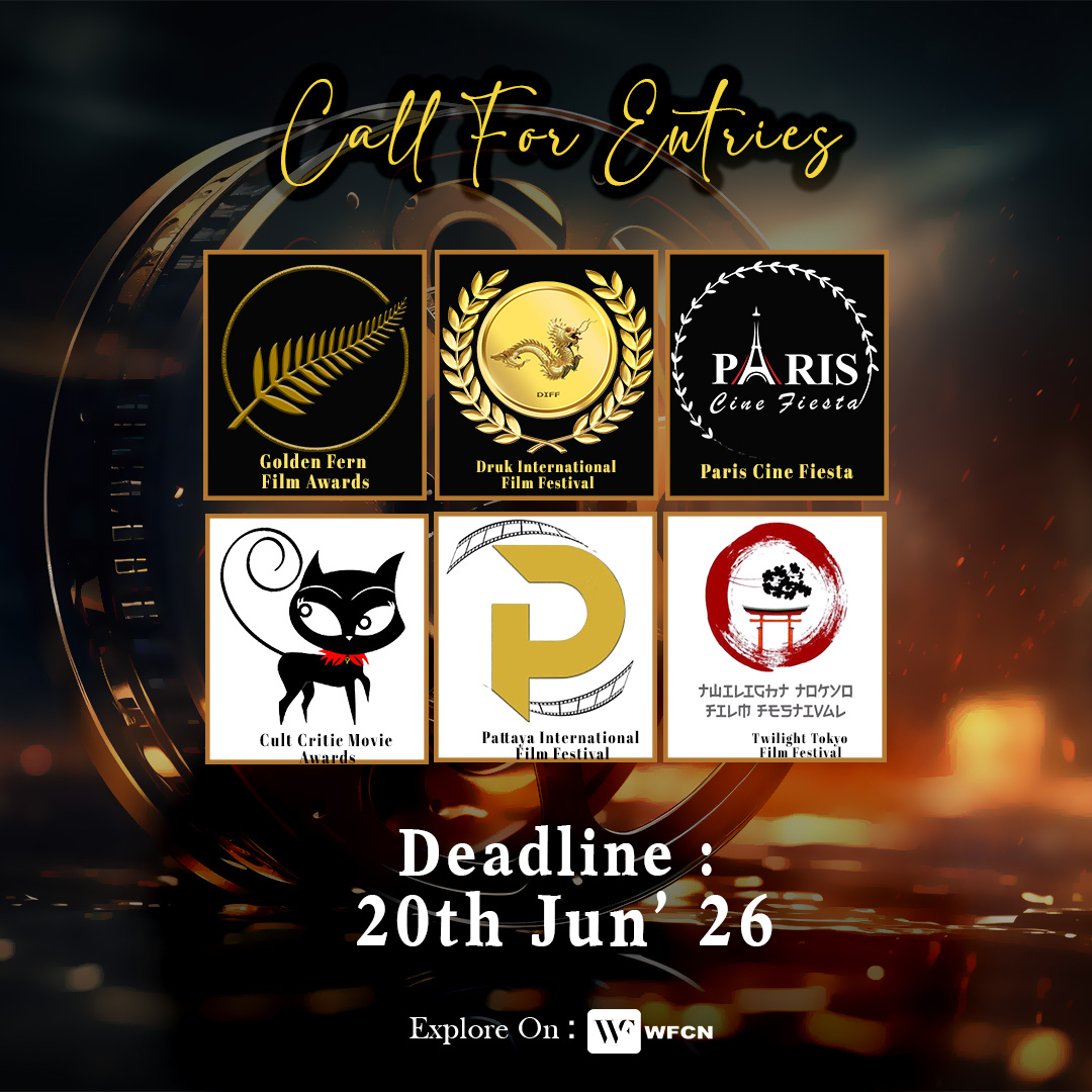 wfcn_co's tweet photo. 🎬 CALL FOR ENTRIES!
Filmmakers, submit your films to these Film Festivals on WFCN.
📅 DEADLINE: 20th JUN' 26
📌Submit now via WFCN:
https://t.co/60Z9I9B2Ra
#wfcn #filmmakers #filmfestivals #FilmFestivals2026 #wfcnfilmfestivals #CallForEntries #SubmitNow #deadline #Indiefilm https://t.co/dRZNhT56NO