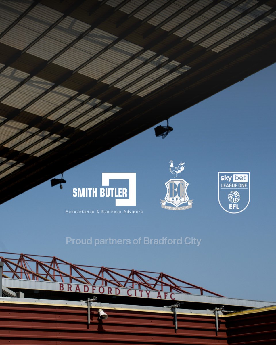 smithbutleruk's tweet photo. Proud to support and sponsor @officialbantams
The club that helps give the City of Bradford a beating heart.
#bcafc #bradford
#smithbutleruk #businessfinance #accountants https://t.co/xs0LOjXC6E