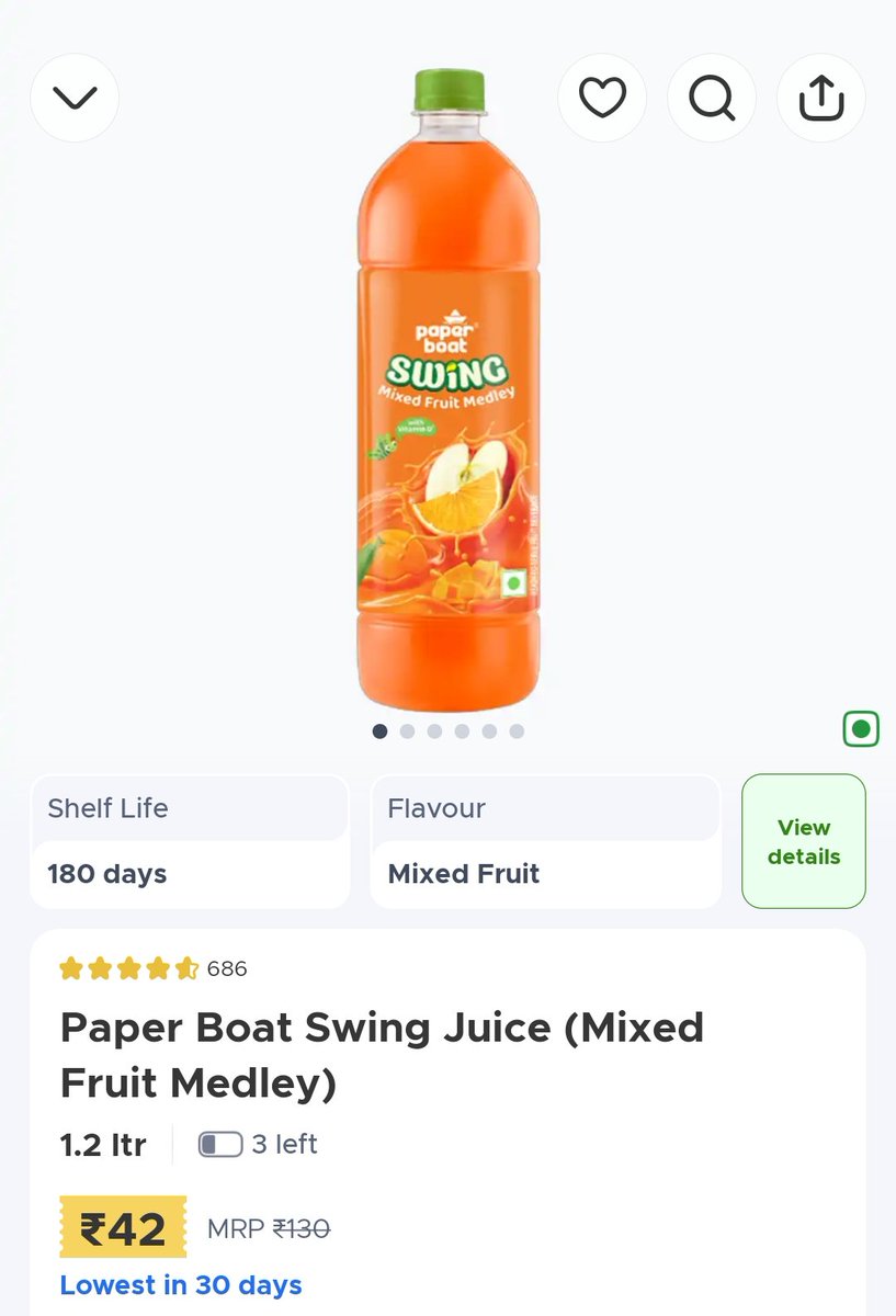 Dealsstorm's tweet photo. 67% off : Paper Boat Swing Juice (Mixed Fruit Medley) @42

https://t.co/HNbt2xYx6J

Visit here for More Blinkit Loot Deals :

https://t.co/op43IxkNFN

#shopping #onlineshopping #quickcommerce #telegram https://t.co/eRz2KjvMeX
