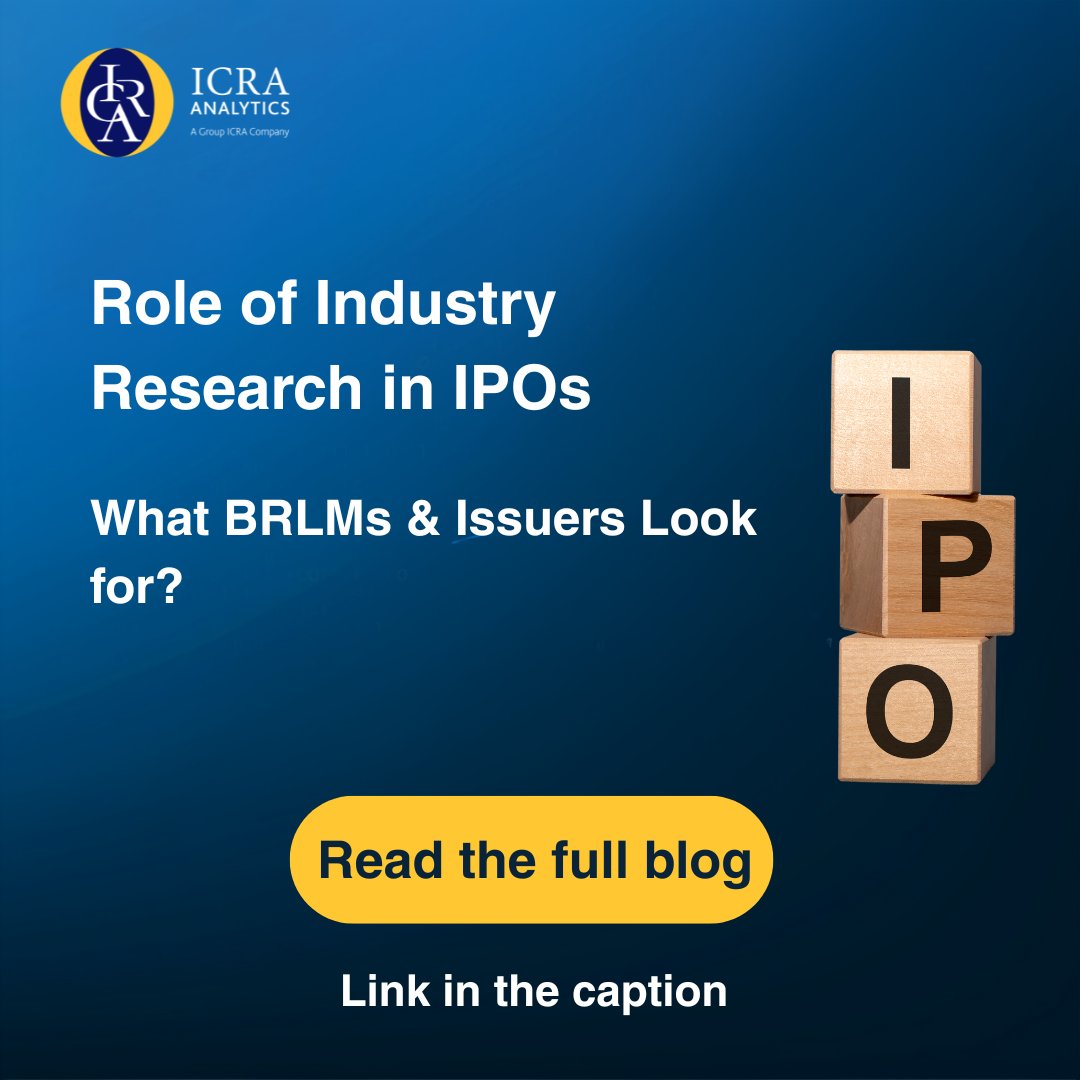 ICRAAnalytics's tweet photo. When companies prepare for an IPO, the spotlight often stays on financials, valuation, and growth projections.

But investors look deeper: Does the industry support the growth narrative? https://t.co/kQksOzGWyR
