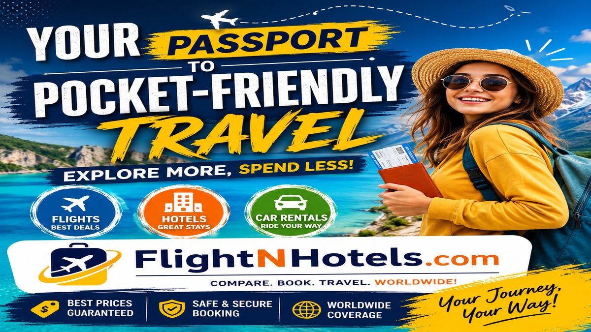 flight_Nhotels's tweet photo. 🌎 Your passport to pocket-friendly travel! ✈️

Find great deals on flights, hotels, and car rentals worldwide—all in one place.

🚀 Start your journey today at https://t.co/xWB5Ydudvo

#Travel #FlightNHotels #TravelDeals #Wanderlust #BudgetTravel #CheapFlights #TravelWorldwide https://t.co/ul3fd7KdxV