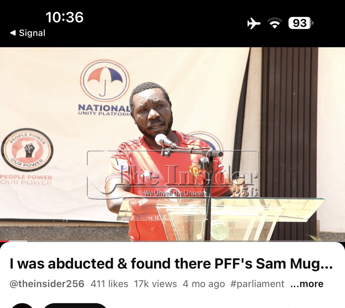 AAgather's tweet photo. A few days ago, I received a call. Someone saw Sam Mugumya at the dungeon in Entebbe that he is being held in illegally, for almost a year now. He uses a walker that looks like the picture below. The information corroborates what @NUP_Ug supporter Asiku Raymond, who was held in the same dungeon, said early this year after his release. Raymond said he saw Sam and he couldn’t walk (you can watch the video). They crippled Sam and have also refused to release him for him to get the medical care he needs and the love and support of his family. His 82 year old mother has been living in anguish. #EndAbductionsUg #StopImpunity #FreeSamMugumya #FreeTabz