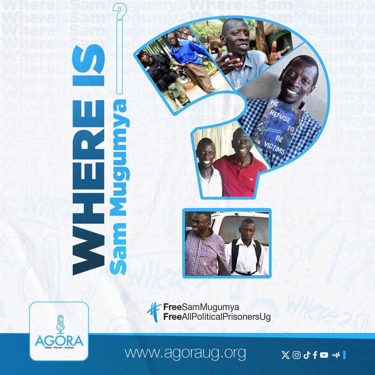 AAgather's tweet photo. A few days ago, I received a call. Someone saw Sam Mugumya at the dungeon in Entebbe that he is being held in illegally, for almost a year now. He uses a walker that looks like the picture below. The information corroborates what @NUP_Ug supporter Asiku Raymond, who was held in the same dungeon, said early this year after his release. Raymond said he saw Sam and he couldn’t walk (you can watch the video). They crippled Sam and have also refused to release him for him to get the medical care he needs and the love and support of his family. His 82 year old mother has been living in anguish. #EndAbductionsUg #StopImpunity #FreeSamMugumya #FreeTabz