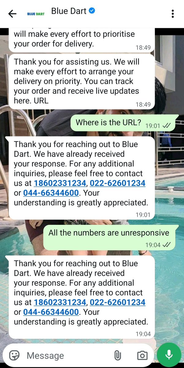 genuinetroller1's tweet photo. @BlueDart_ @BlueDartCares Ur IT &amp; support infrastructure is broken. 1st your delivery guy marks the attempt failed without calling me, then the support numbers shared either have changed or are asking customer to call back later.
3. To reschedule delivery OTP workflow is broken. https://t.co/nhB3pKCNqj