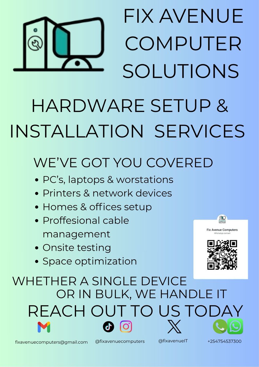fixavenueIT's tweet photo. Don't stress with the installations.
Let us handle it WhatsApp +254754537300. https://t.co/q6yQhEfPqe