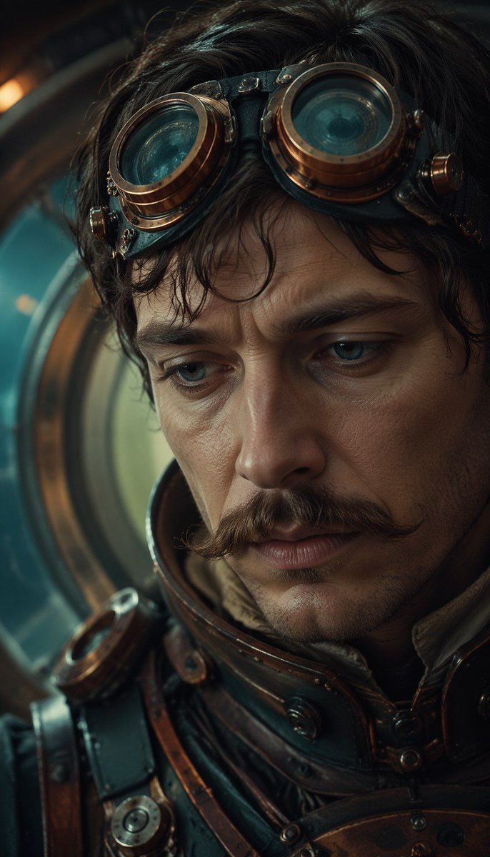 SlopFanClub's tweet photo. Daily AI content
#man #steampunk #melancholic #space_station_interior #overcast_shadowless_light #extreme_close_up #teal_and_orange https://t.co/ZiKrhlP9Jm