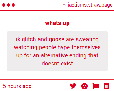 snickerolli's tweet photo. its lowkey really funny like damn the ending is so universally hated by jax fans and haters alike everyone wants it redone https://t.co/qsJGxIKLEF