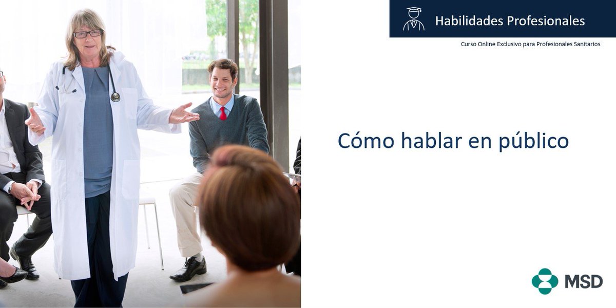 msd_es's tweet photo. Un profesional sanitario tiene que hablar en público muchas veces.
¿Quiere presentar con más seguridad y claridad? Aprenda a organizar su mensaje, conectar con la audiencia y hablar en público 🗣️✨
https://t.co/F8B4Ly6HAn 
#FormaciónMSD https://t.co/bz04veXeqG