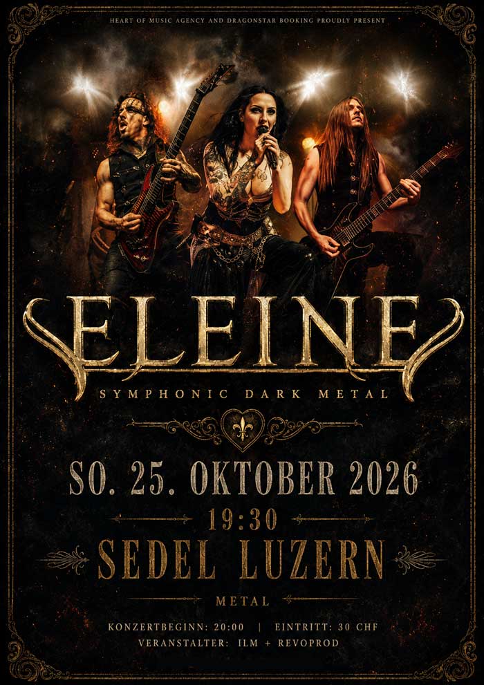 MetalFactoryCH's tweet photo. ELEINE kommen Herbst 2026 ins' Sedel Luzern! #eleine #symphoncdarkmetal #sedellucerne https://t.co/Y63VqOpv7O