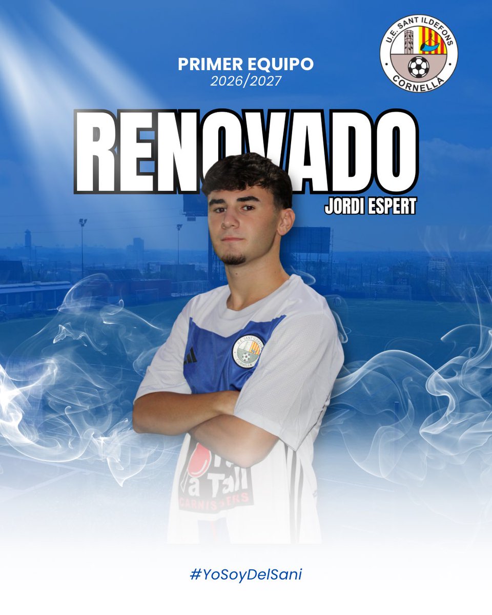 uesantildefons's tweet photo. 👤 ¡𝐑𝐄𝐍𝐎𝐕𝐀𝐃𝐎! ✍🏻

⚡️ ¡El lateral zurdo Jordi Espert renueva con el Primer Equipo de la @uesantildefons! 

😉 ¡Con ganas de demostrar y seguir creciendo en esta nueva etapa en Tercera Catalana!  

💥 ¡Vamos a por la 2026/2027! 

#YoSoyDelSani 💙 https://t.co/6ACbfNMCCR
