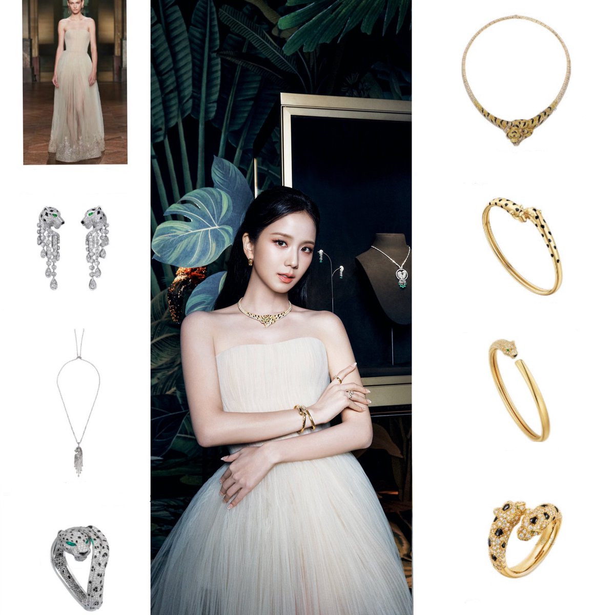 jisoomons's tweet photo. Jisoo wears a gown by Lebanese designer Georges Hobeika and Cartier jewelry estimated worth over 1 million euros https://t.co/IyGyb1pPNU