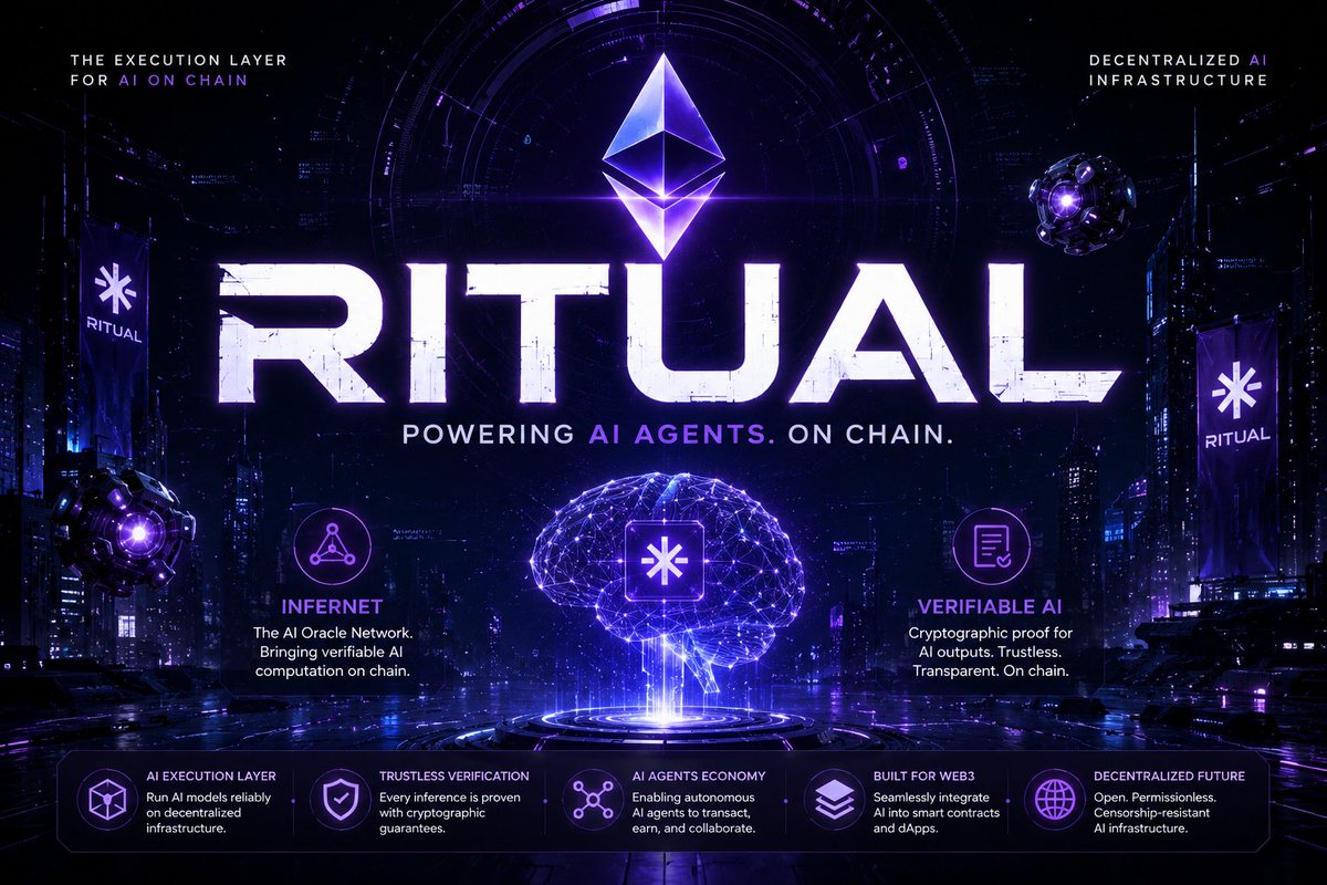Bagasko22's tweet photo. 🔥Gritual Friends 
While everyone is chasing AI hype and chatbot narratives, @ritualnet  is quietly building the infrastructure that could allow autonomous AI agents, verifiable inference, and machine-to-machine economies to exist fully onchain. https://t.co/WvjxSgqX6A