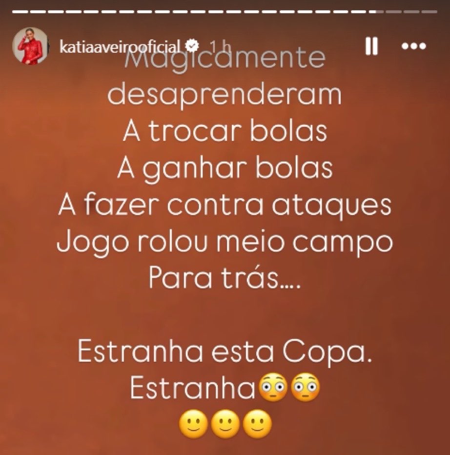 Joshua__Ubeku's tweet photo. 🚨🚨🚨💣📱| Katia Aveiro (Cristiano Ronaldo’s sister) on Instagram.

“Magically, they forgot how to:

Pass the ball around
Win the ball back
Launch counter-attacks

The game became all about passing backwards in midfield…

Strange World Cup.
Very strange. 😳😳
          🙂🙂🙂 https://t.co/48I6do2nCt
