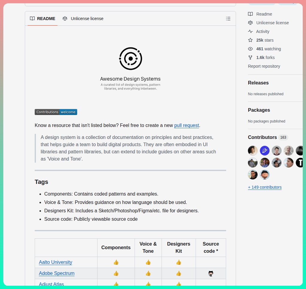 tom_doerr's tweet photo. Curated list of design systems and pattern libraries

https://t.co/kepslJJVNo https://t.co/6gB9L9KMdA