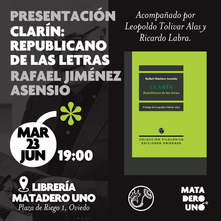 rjimenezasensio's tweet photo. Al público ovetense y asturiano interesado en la figura y obra de Leopoldo Alas, "Clarín", allí nos veremos 👇👇 https://t.co/gF8fA3DEnq