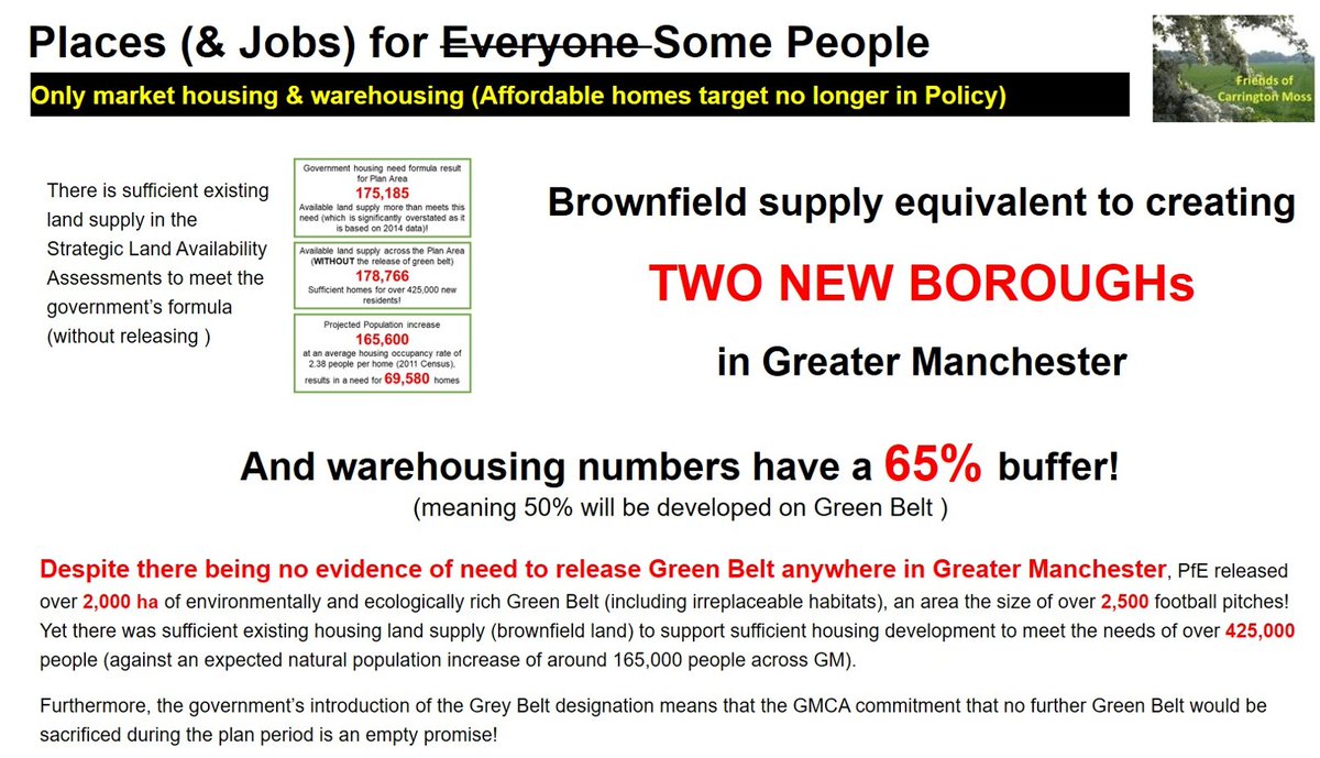 FriendsMoss's tweet photo. Sadly Burnham presided over the unnecessary release of over 2,400 hectares of environmentally &amp; ecologically rich Green Belt in GM, including irreplaceable habitats (&amp; his team has apparently suggested that he supports the Grey Belt policy)! My expectations are very low! https://t.co/PSas0e04V8